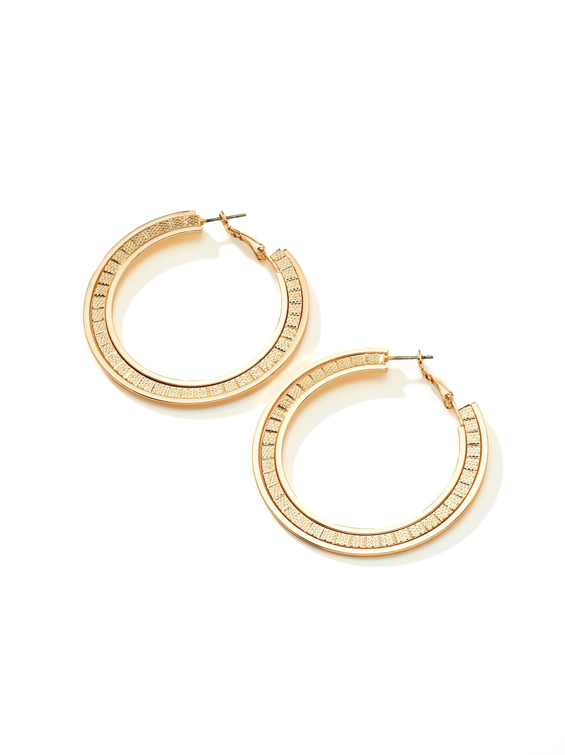 Engraved Flat Hoop Earrings