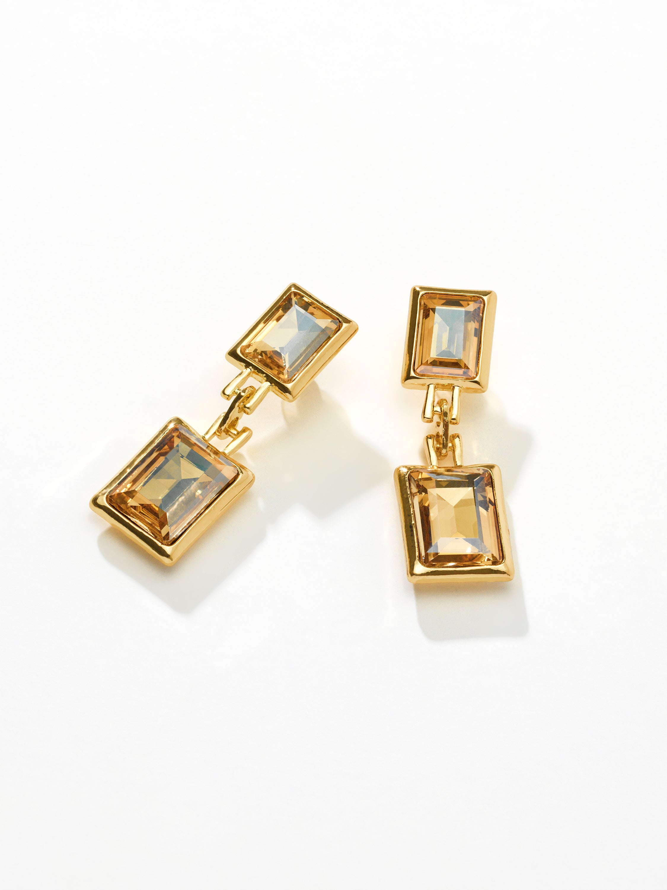 2-Tier Rectangle Gem Earrings