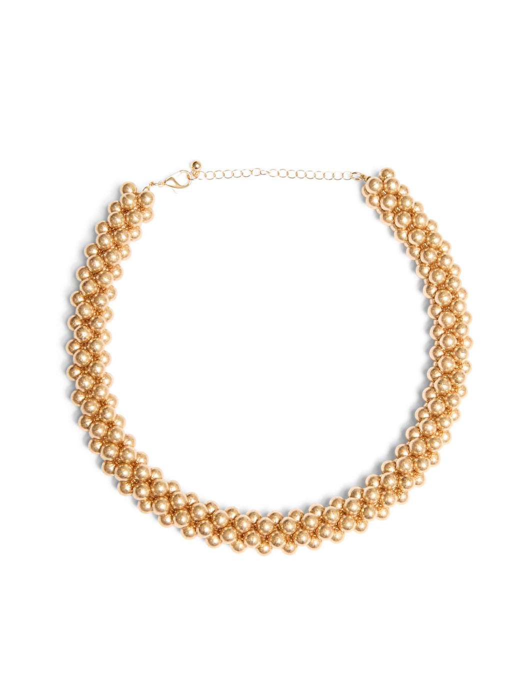 Gold Ball Cluster Necklace