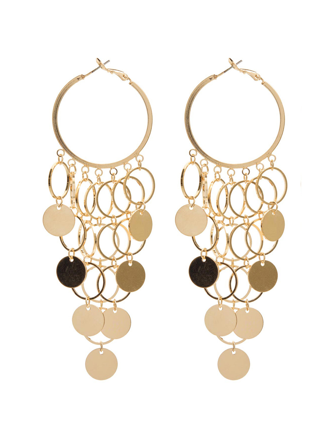 Hoop Earrings With Hanging Rings