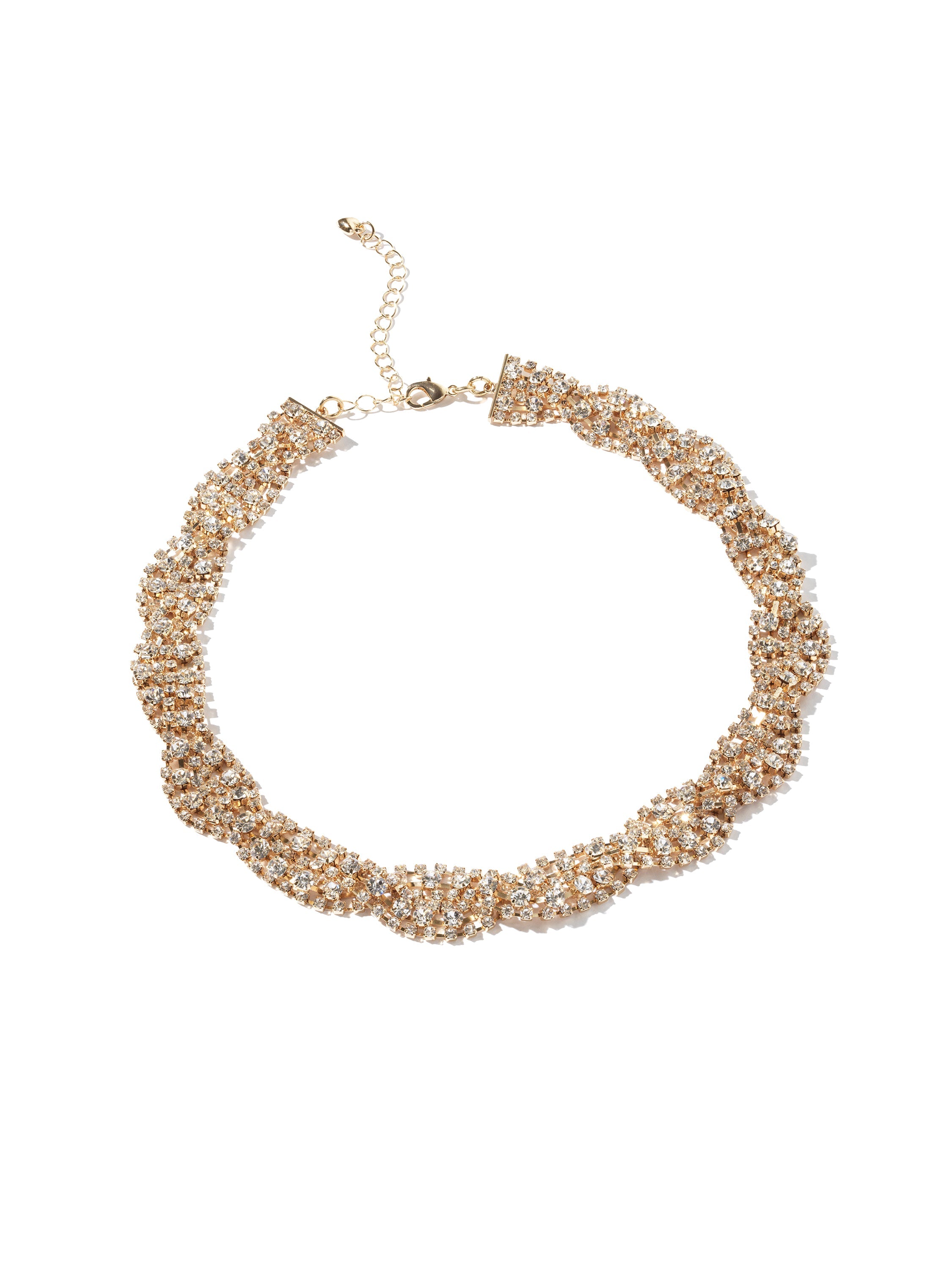 Braided Rhinestone Necklace