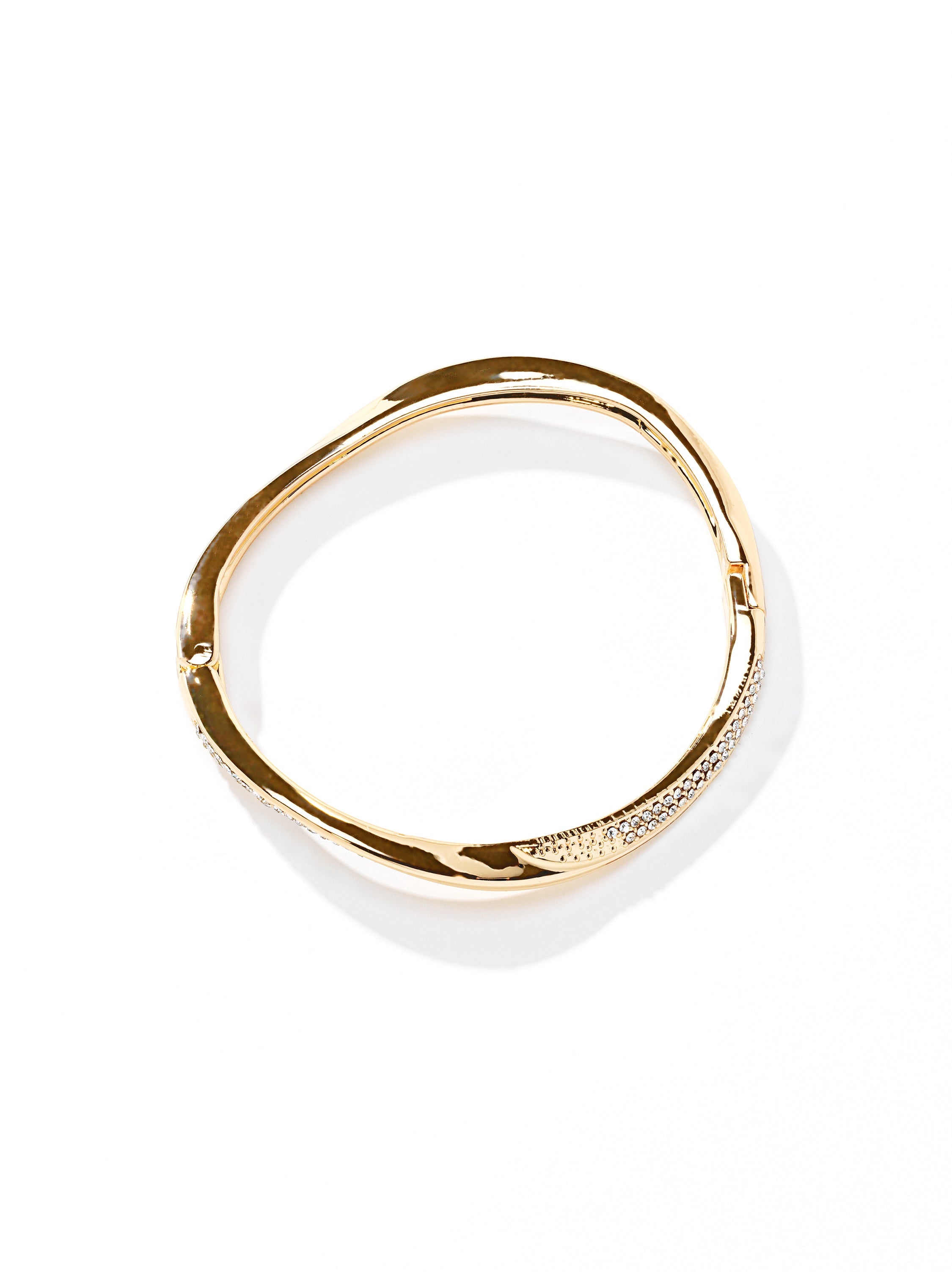 Twist Gold Bangle With Gems